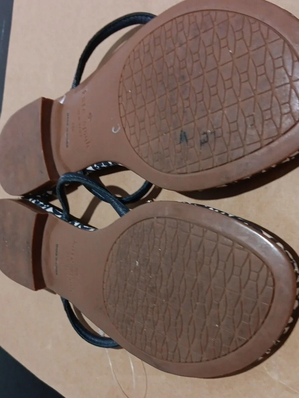 kate spade Navy & White Patterned Bow-Trim Slide Sandals